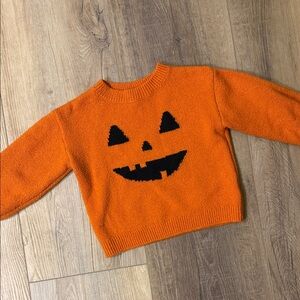 Old Navy Kids Halloween Pumpkin Sweater - Orange and Black